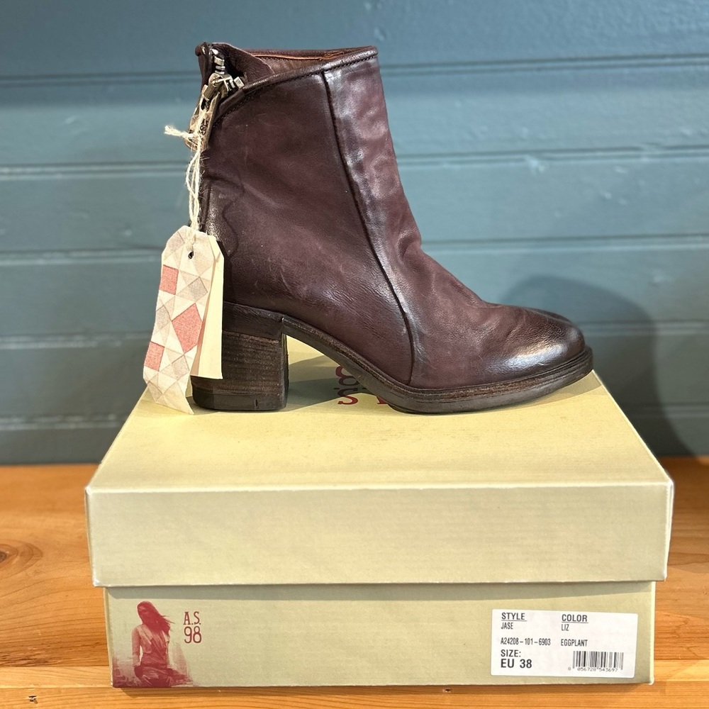 A.S.98 Jase Ankle Bootie- Eggplant